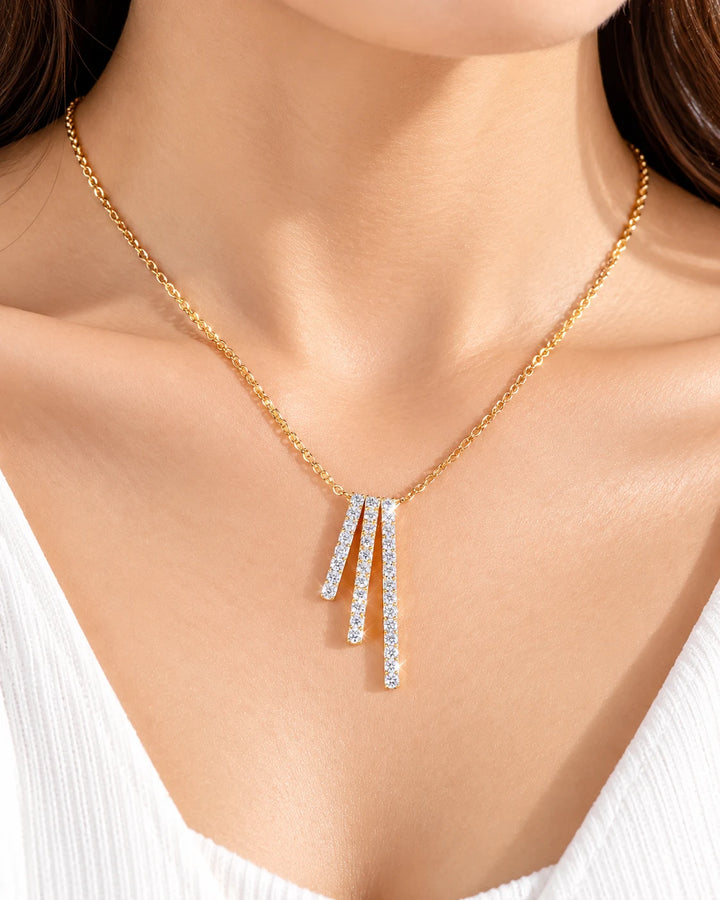 Triple Bar Drop Pendant | Gold Vermeil