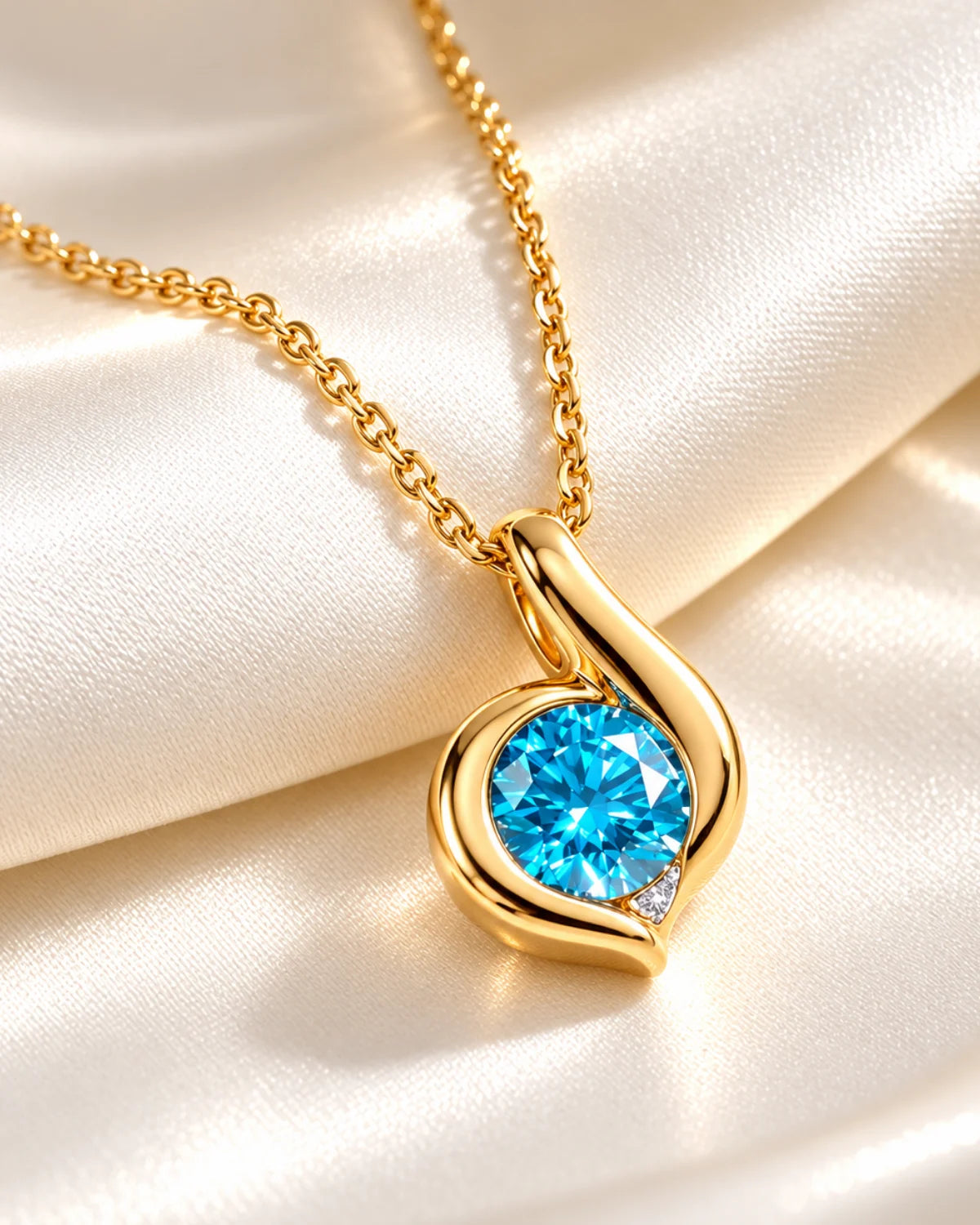Aquamarine Solitaire Pendant