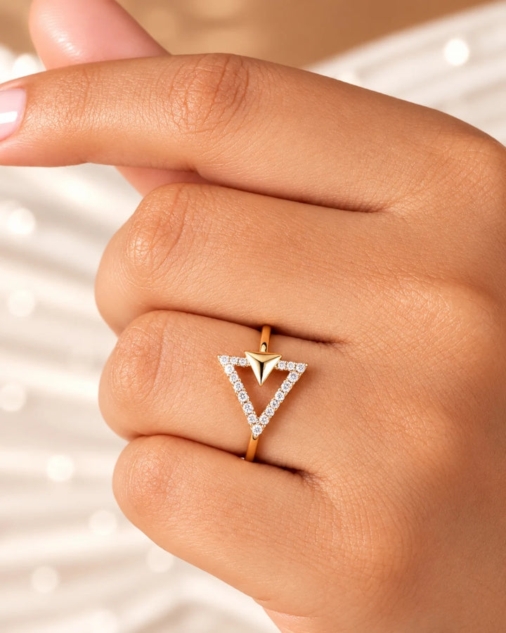 Eva moissanite diamond ring | Gold Vermeil