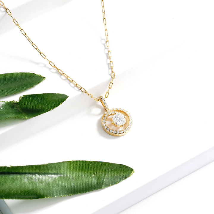 Halo Solitaire Pendant