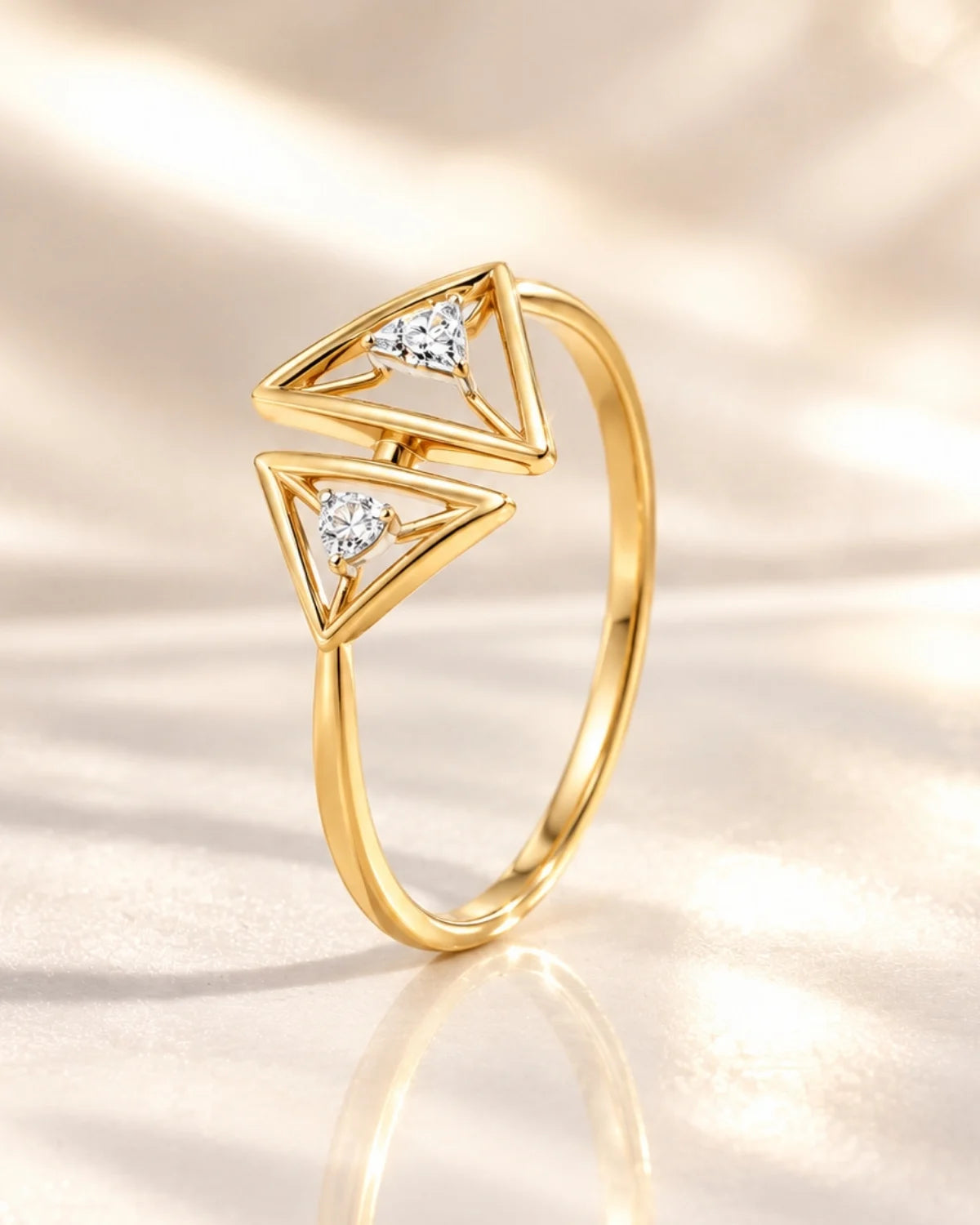 Trigon open ring | Gold Vermeil