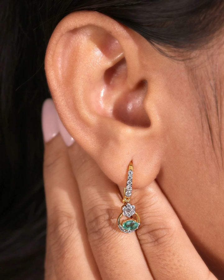 Emerald Bloom Drops | Gold Vermeil