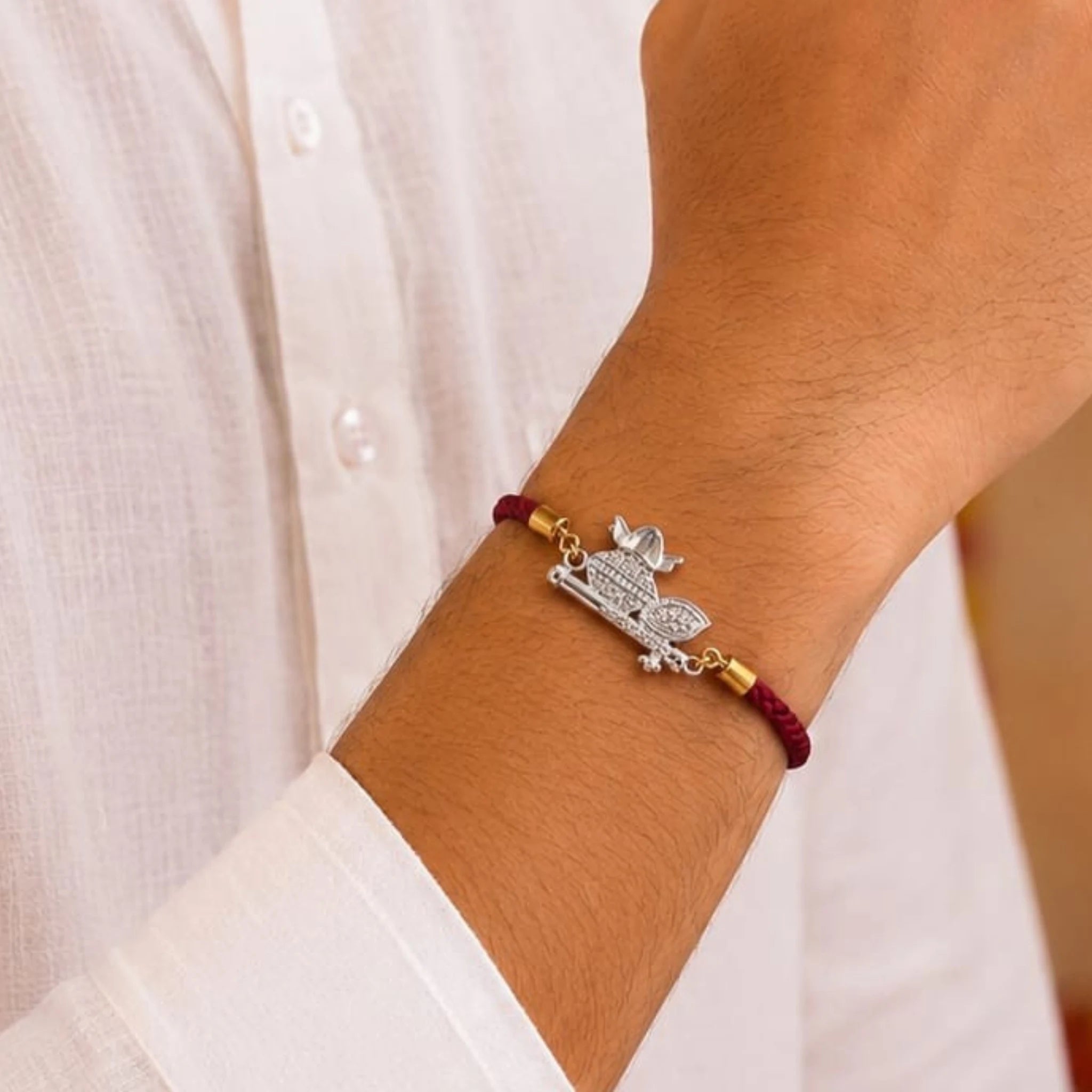 Shubh Aarambh Adjustable Silver Rakhi