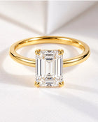 2ct Emerald cut Solitaire ring | Gold Vermeil