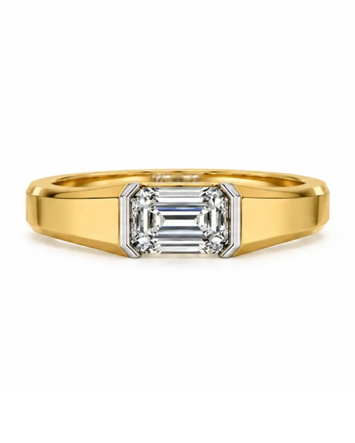 Emerald Cut Men's Moissanite Diamond Ring