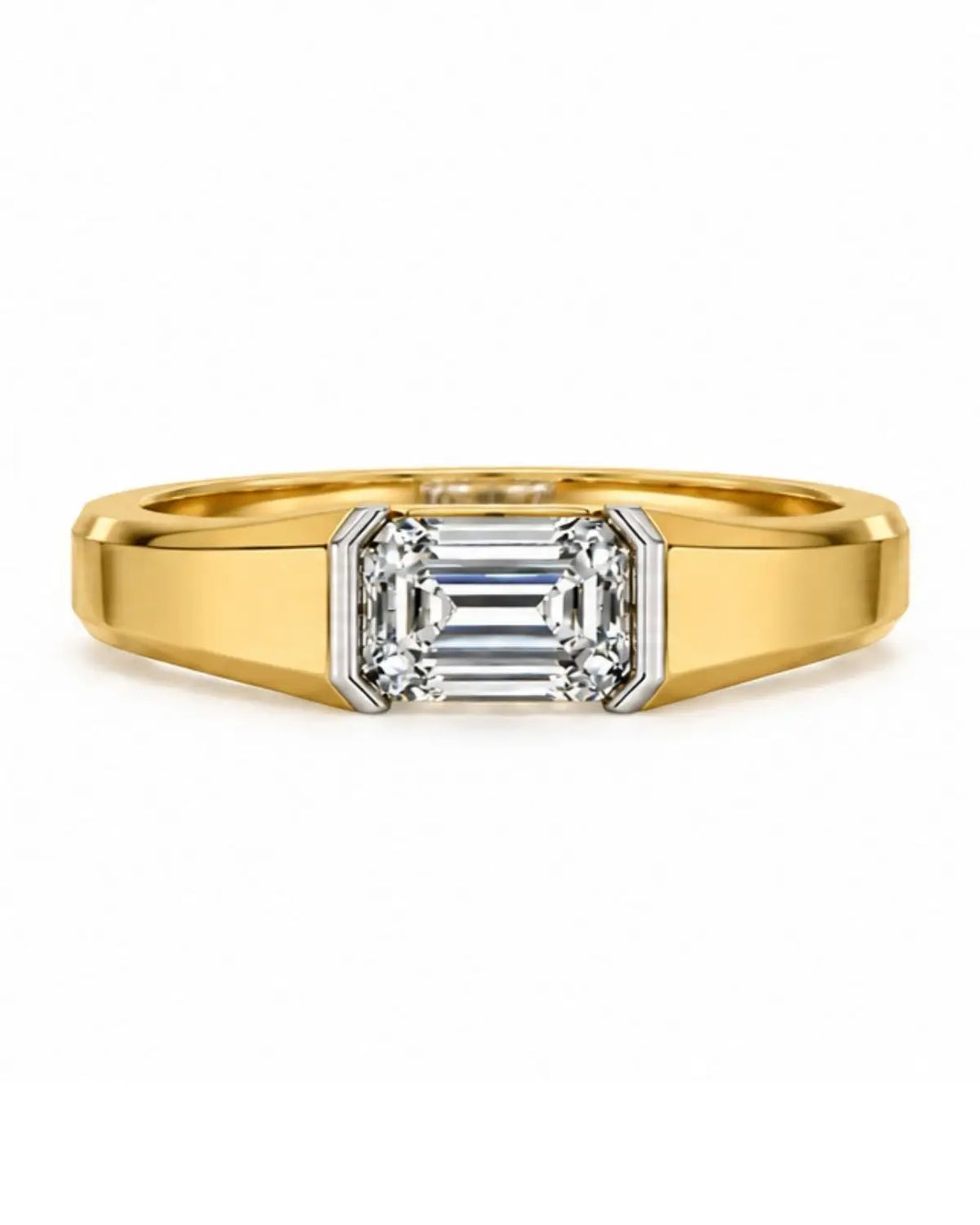 Emerald Cut Men's Moissanite Diamond Ring