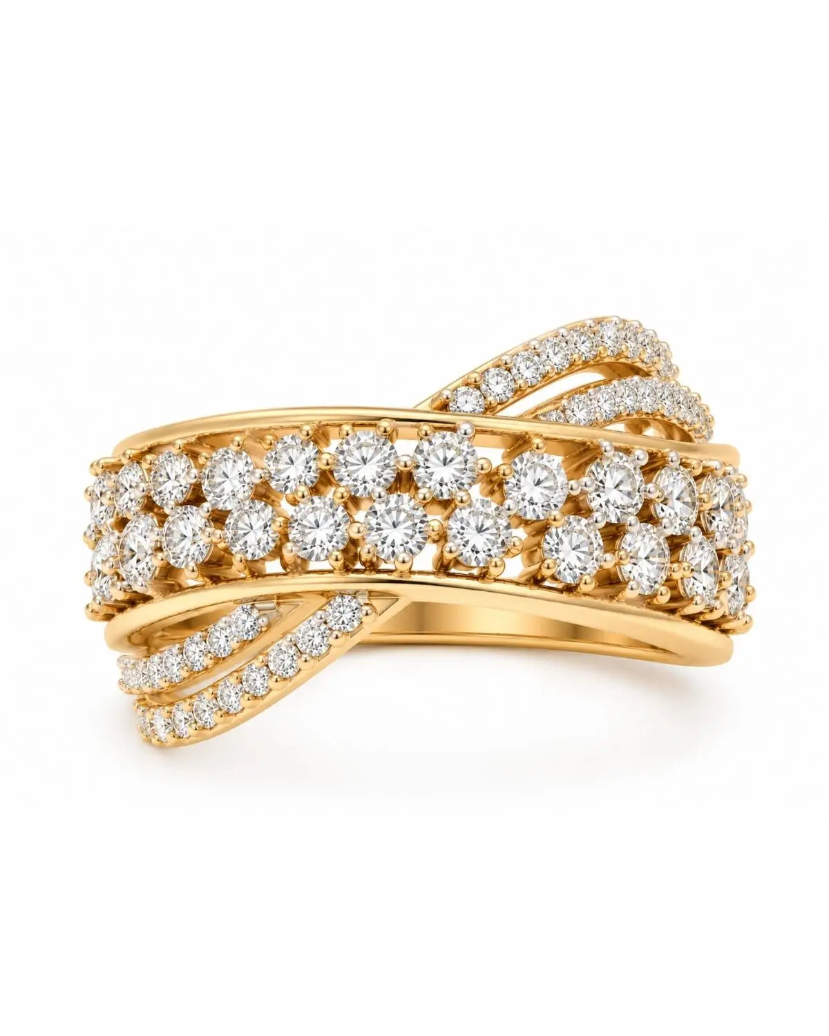 Overlap Diamond Band | Gold Vermeil