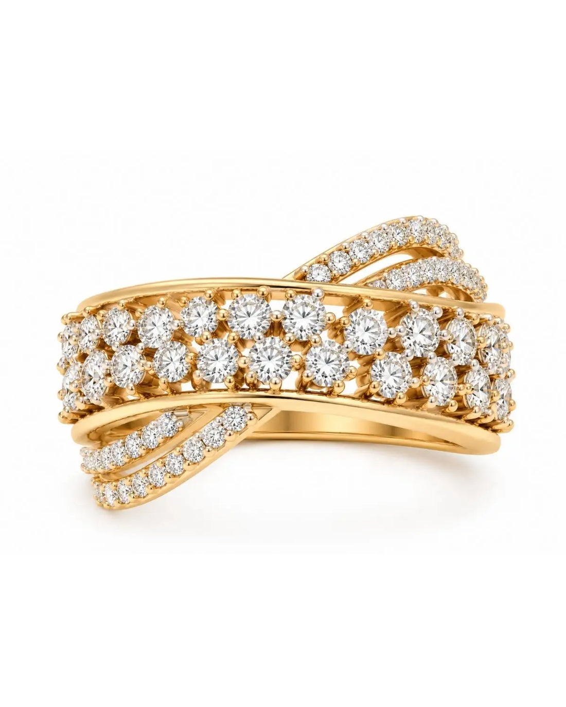 Overlap Diamond Band | Gold Vermeil