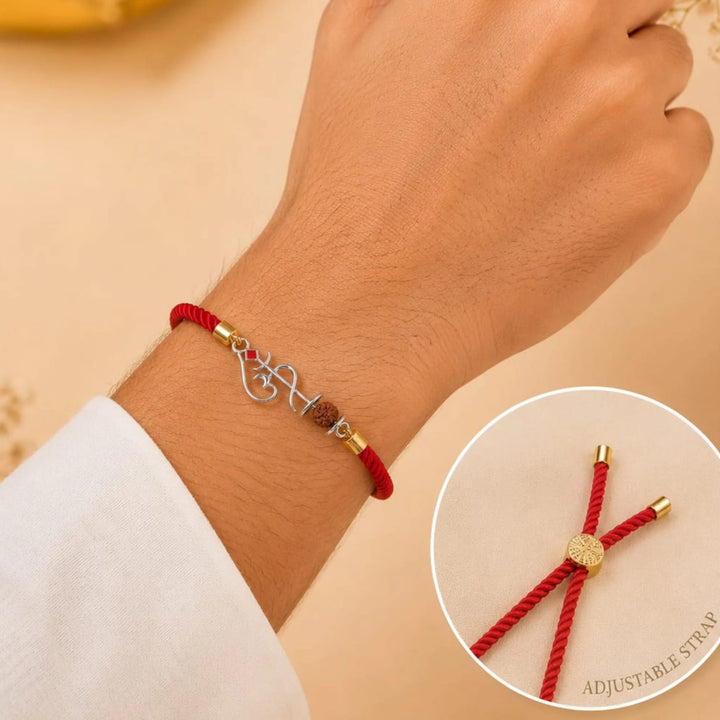 Divine Rudraksha Adjustable Silver Rakhi