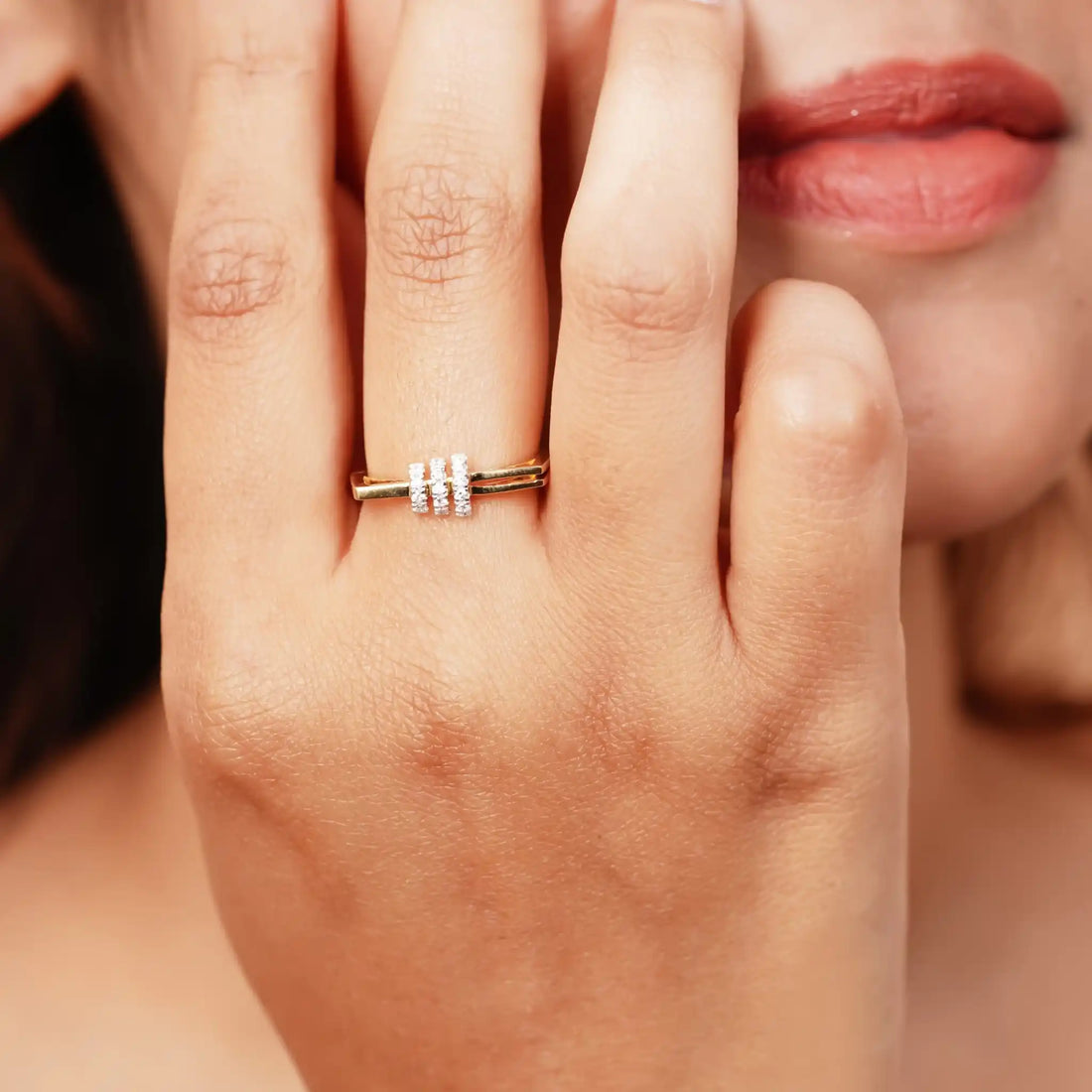 Arelina Monzonite Vermeil ring