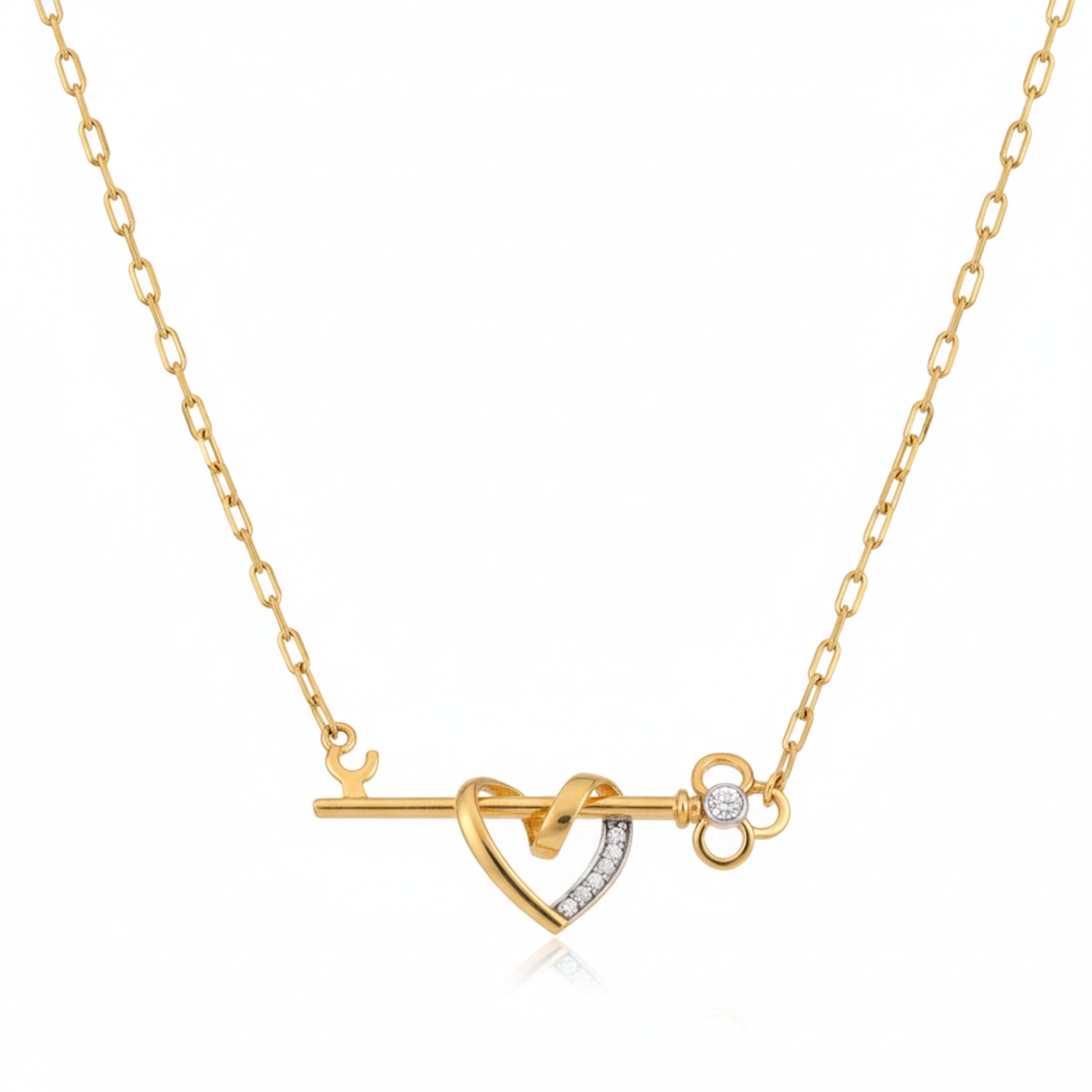 Heart & Key Pendant | Gold Plated