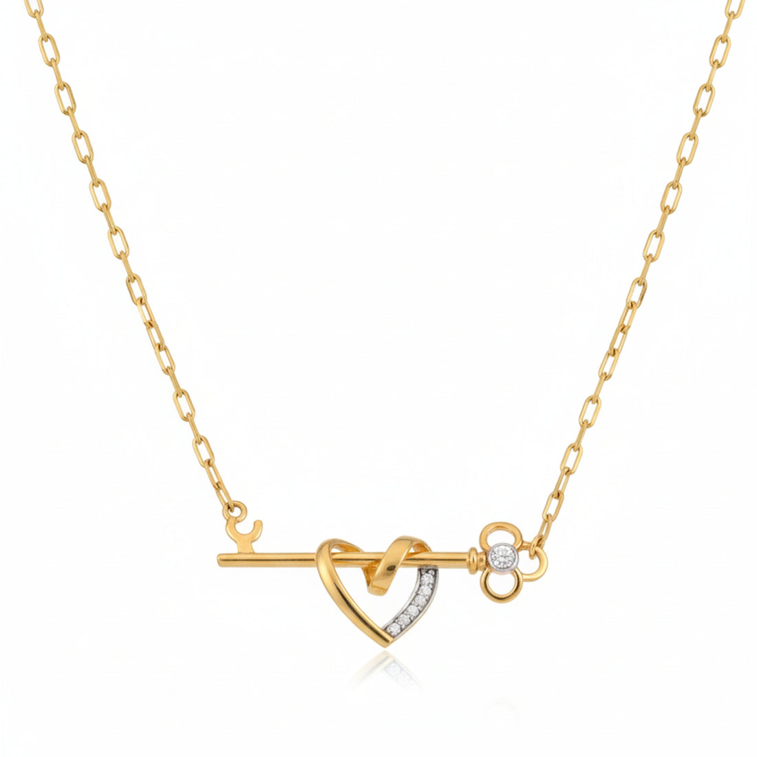 Heart & Key Pendant | Gold Plated