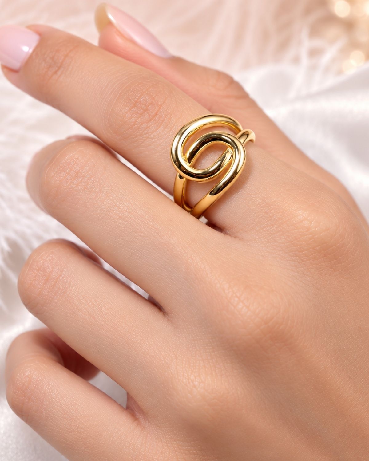 Gold Plated Knot Statement Ring