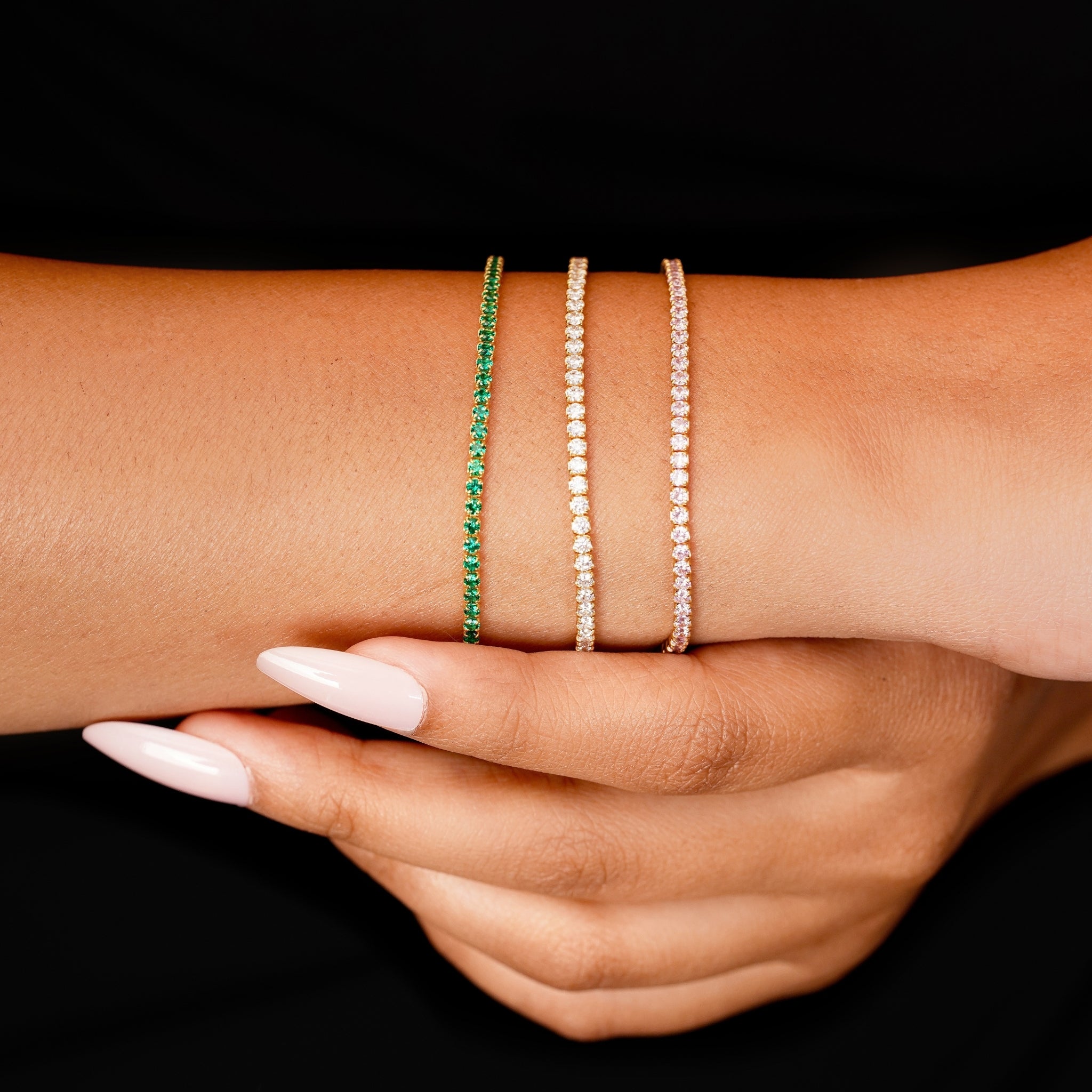 Green Sparkle Tennis Bracelet