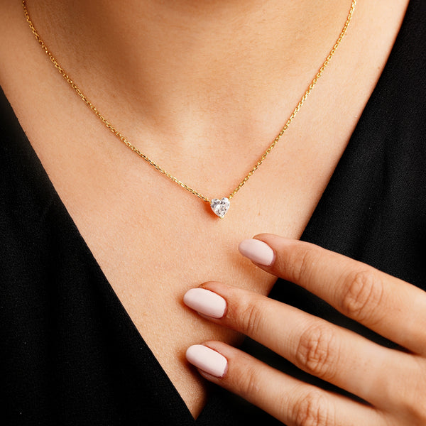 Heart Solitaire Pendant