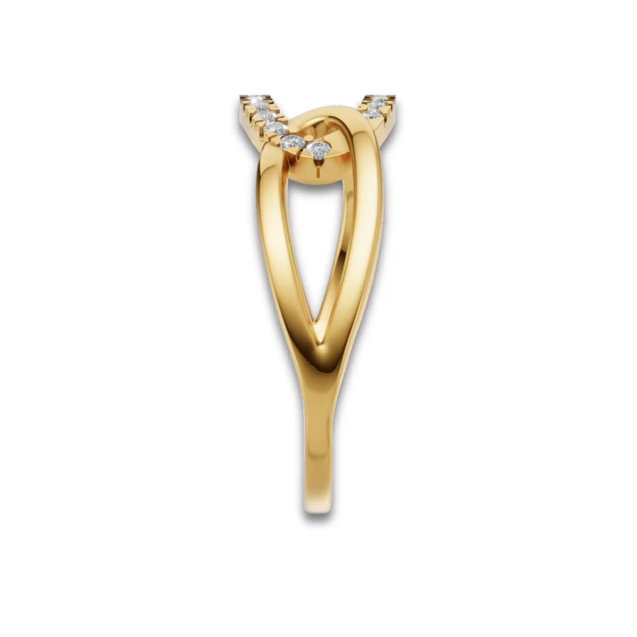 Interlinked Oval Monzonite Diamond Ring