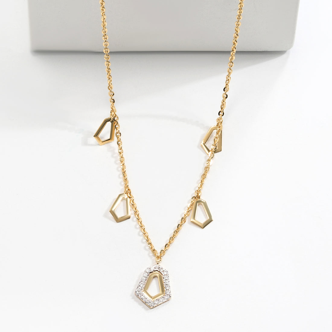 Geometric Diamond charm Necklace