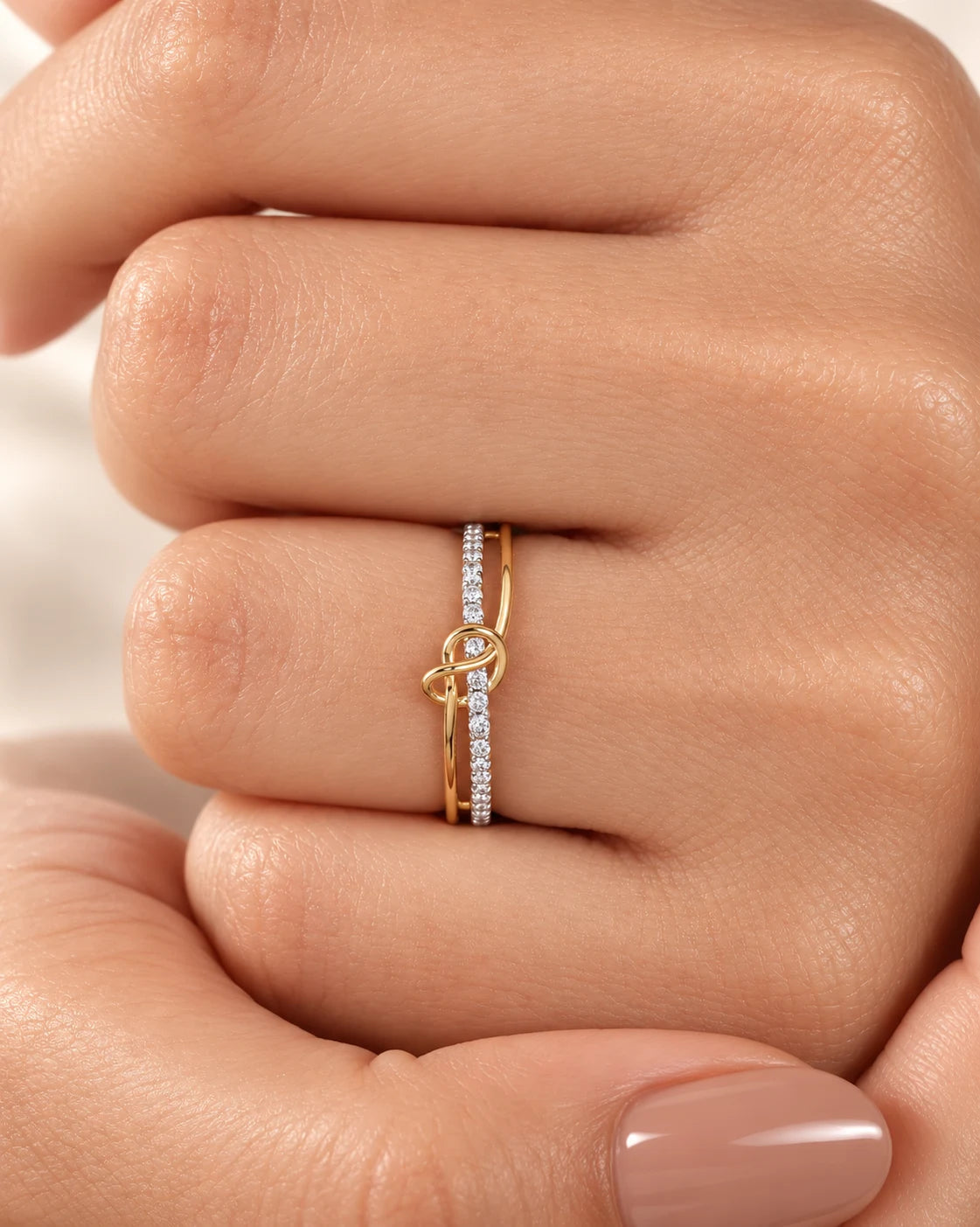 Gold Plated Knot Ring