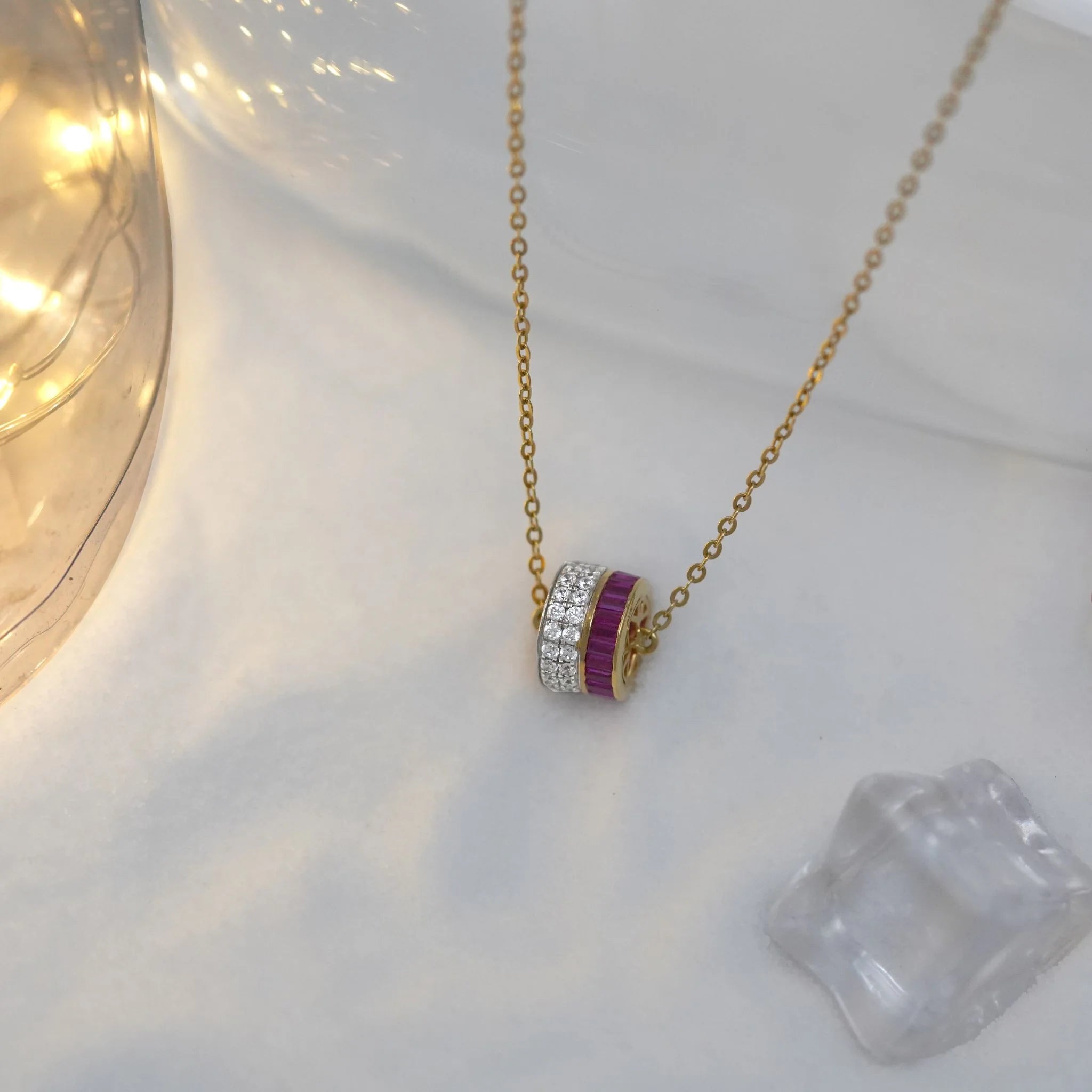 Ruby Barrel Pendant