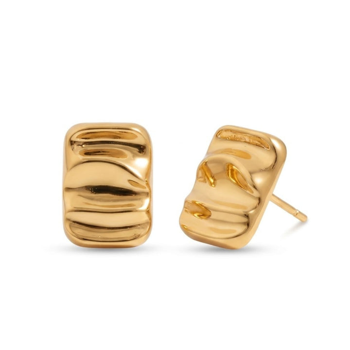 Bold Rectangle Textured Stud Earrings