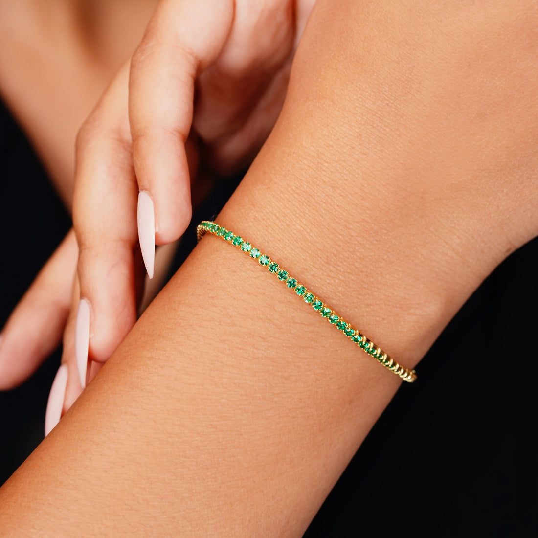 Green Sparkle Tennis Bracelet