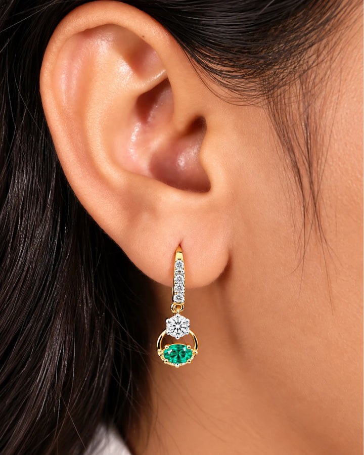Emerald Bloom Drops | Gold Vermeil