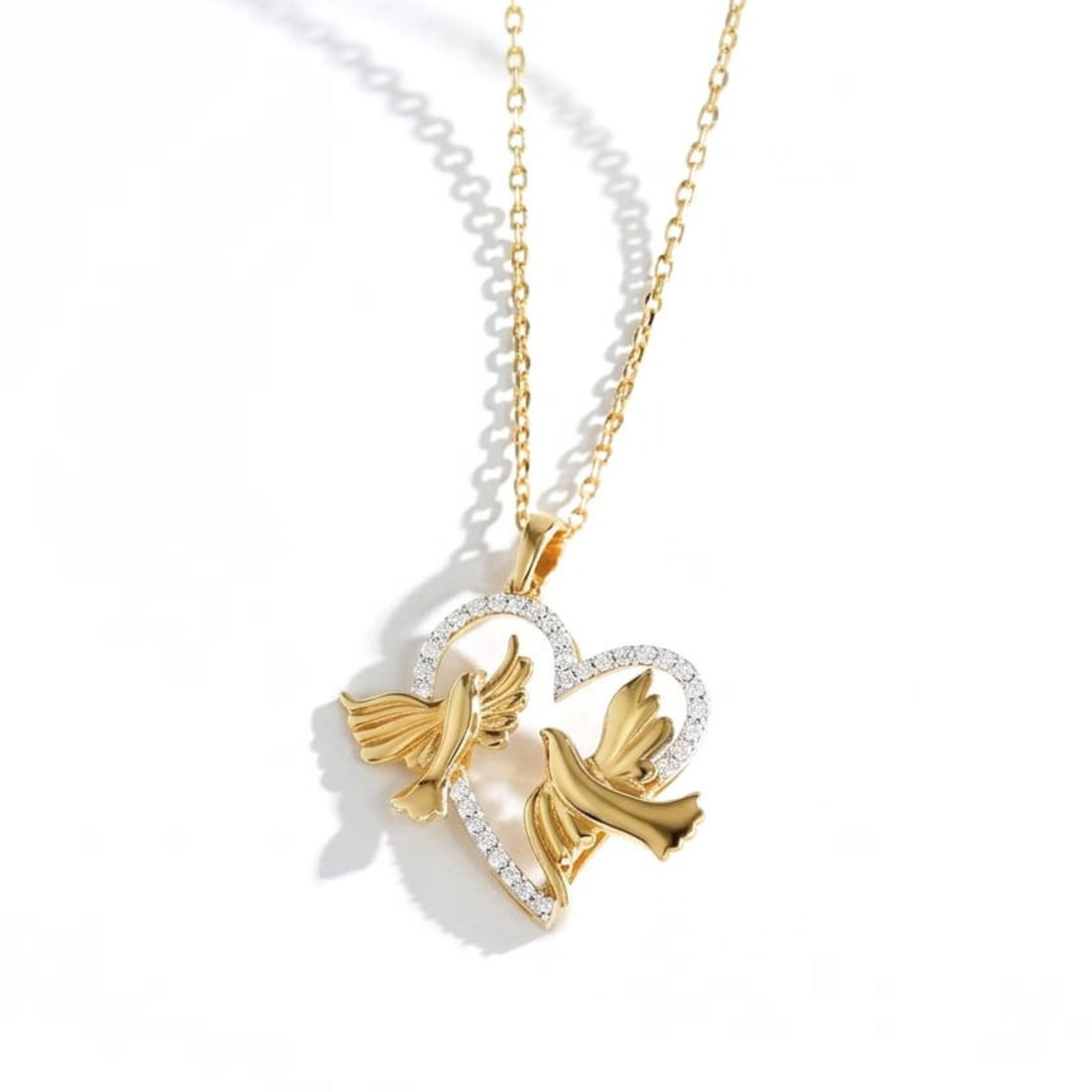 Love birds Heart Monzonite Pendant