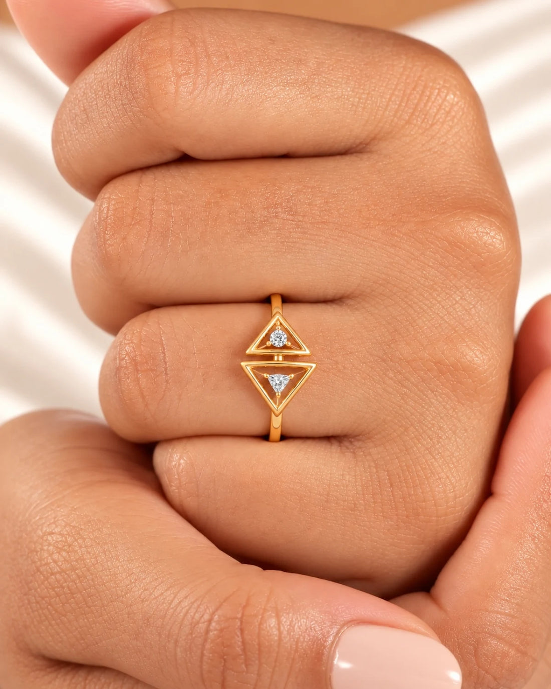 Trigon open ring | Gold Vermeil