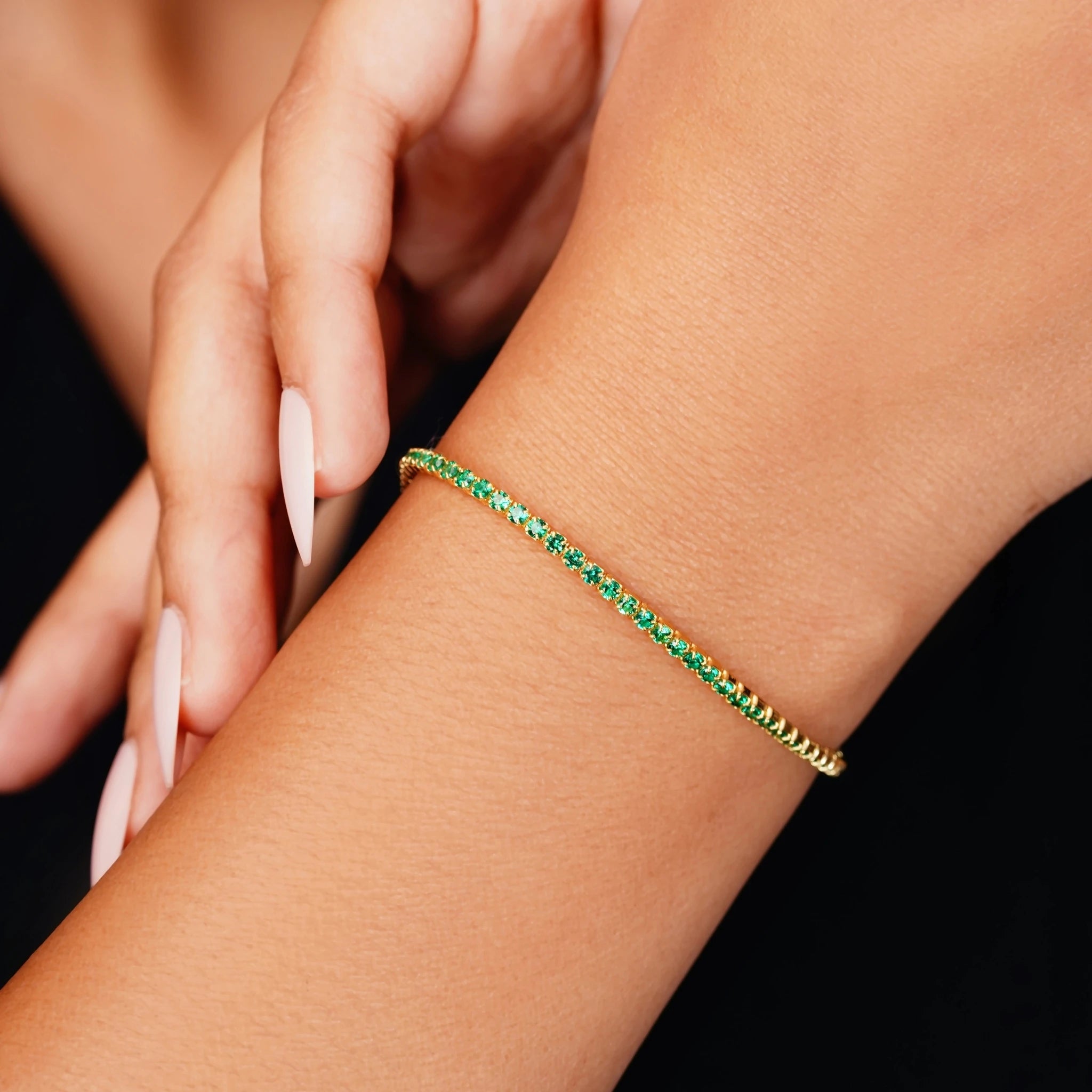 White & Green Fushion Vermeil bracelet