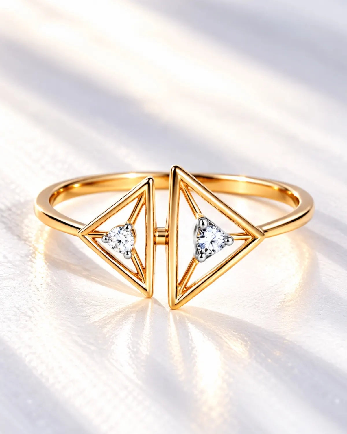 Trigon open ring | Gold Vermeil