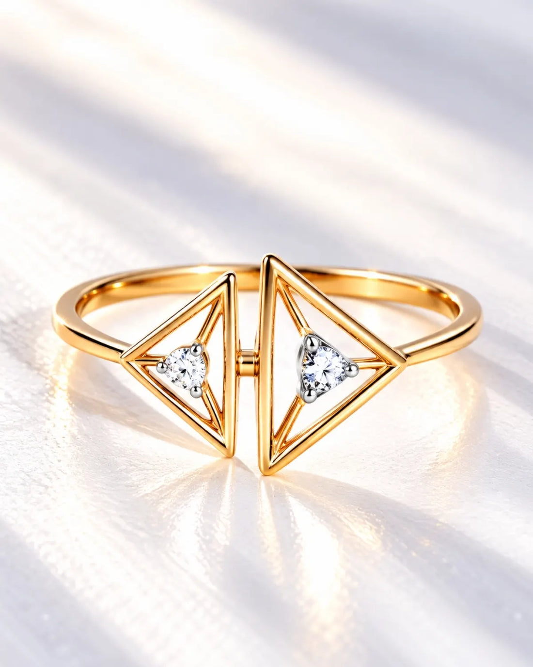 Trigon open ring | Gold Vermeil