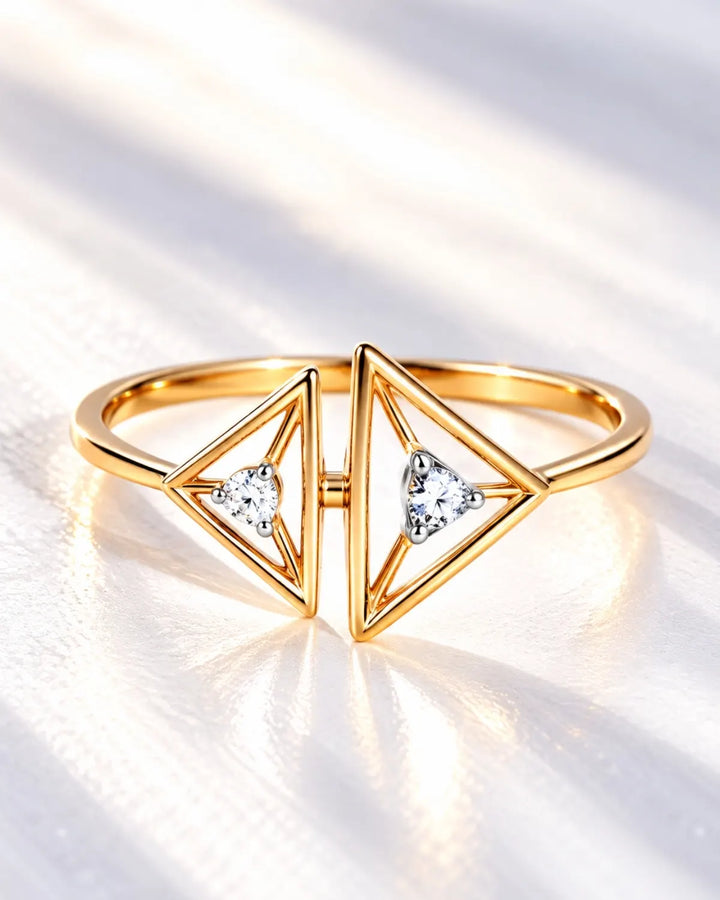 Trigon open ring | Gold Vermeil