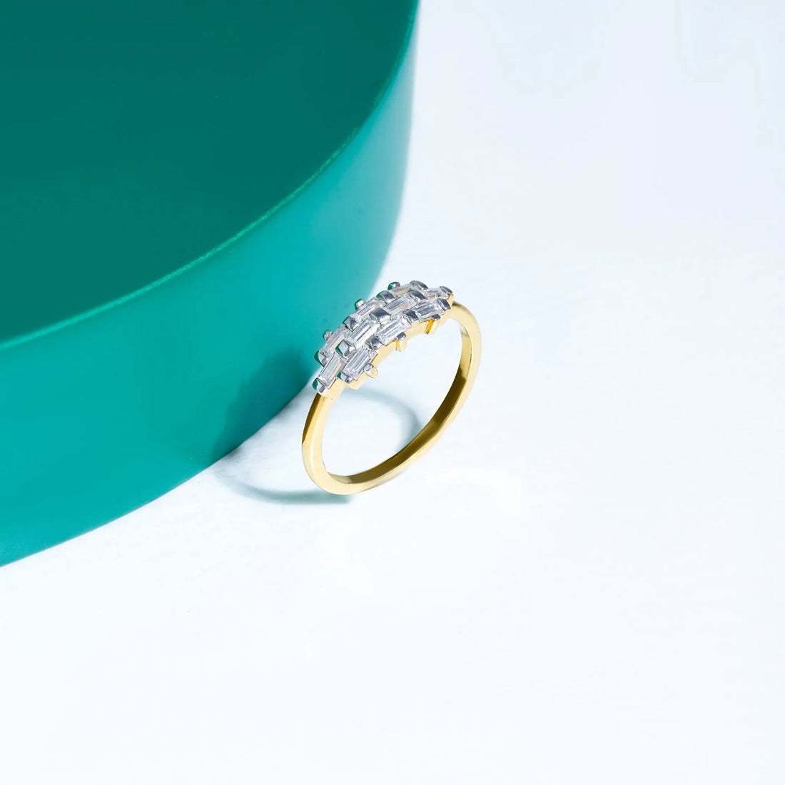 Gold Plated Baguette Diamond Ring