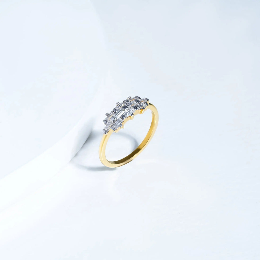 Gold Plated Baguette Diamond Ring