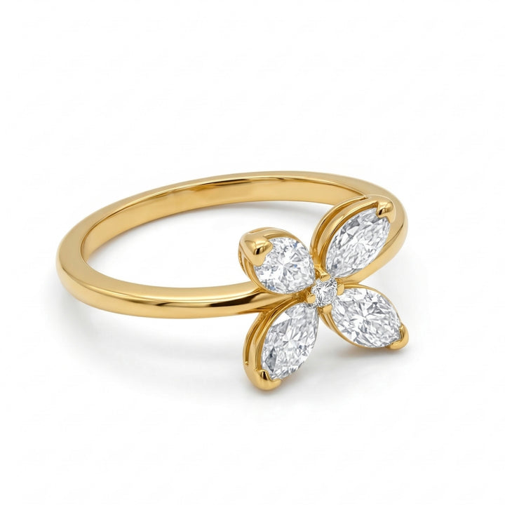 Floral Ring with Monzonite Diamond