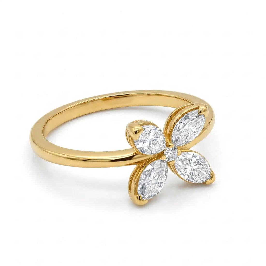 Floral Ring with Monzonite Diamond