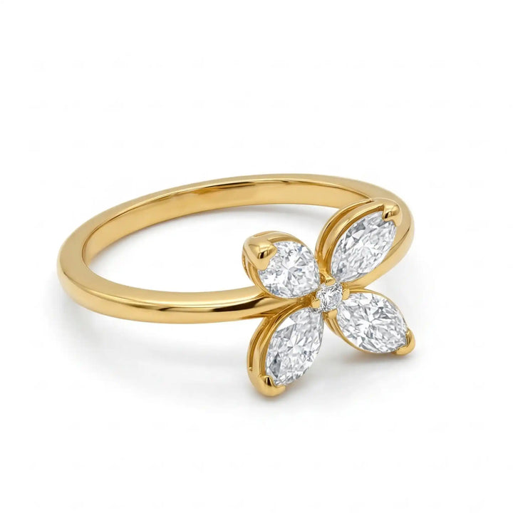 Floral Ring with Monzonite Diamond