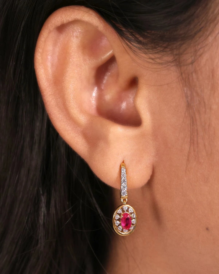 Ruby Halo Drops | Gold Vermeil