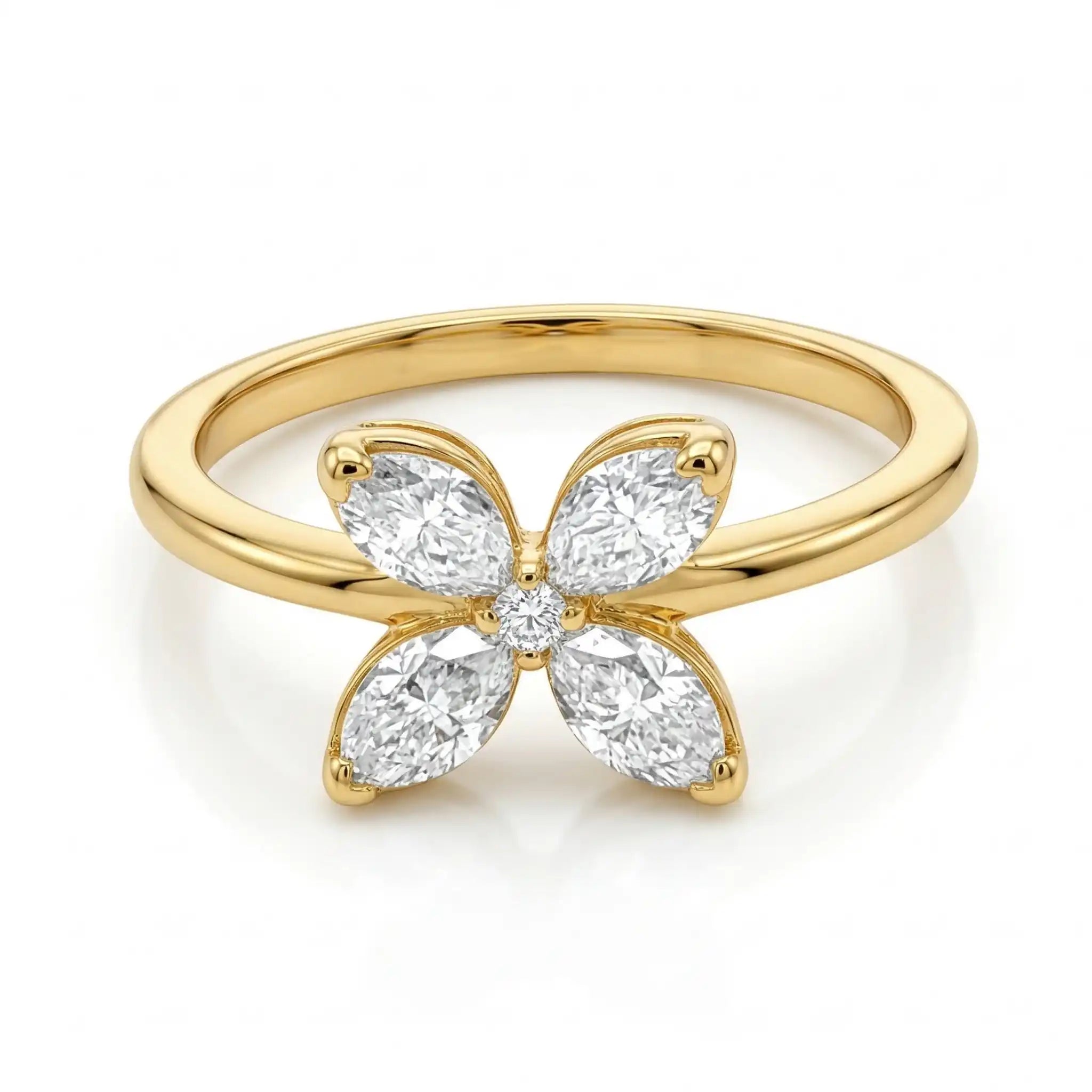 Floral Ring with Monzonite Diamond