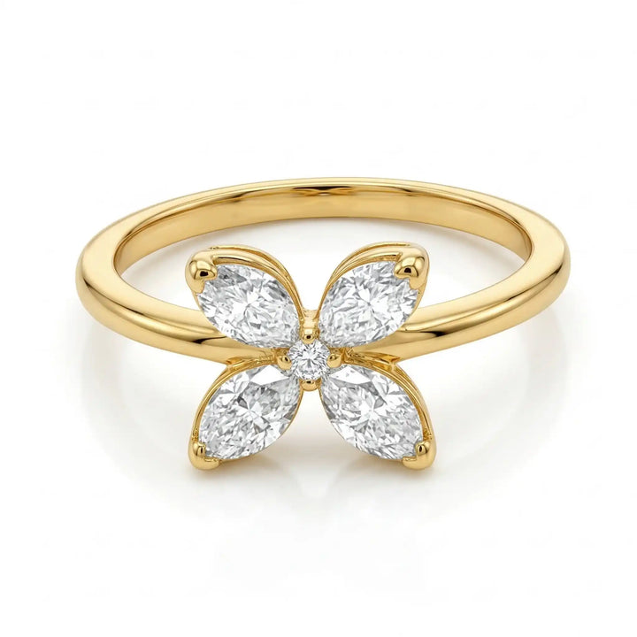 Floral Ring with Monzonite Diamond