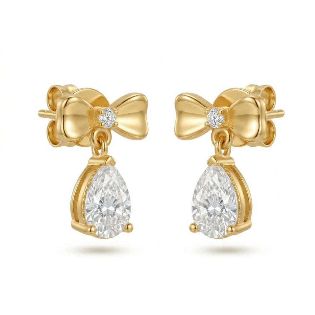 Bow Drop Earrings | Gold Plated