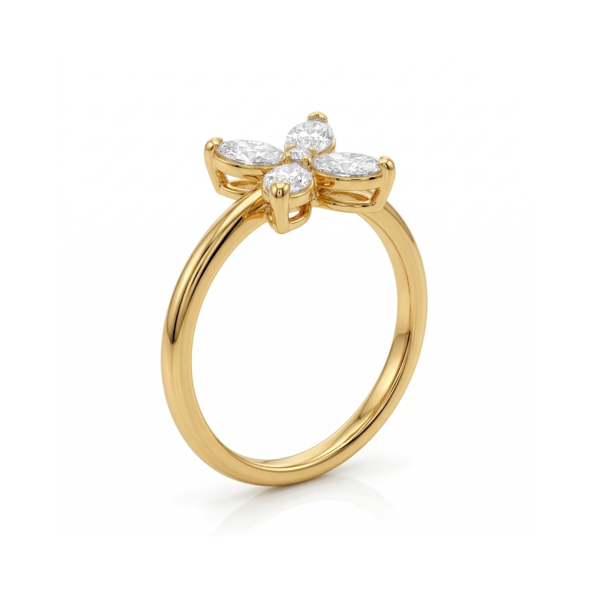 Floral Ring with Monzonite Diamond