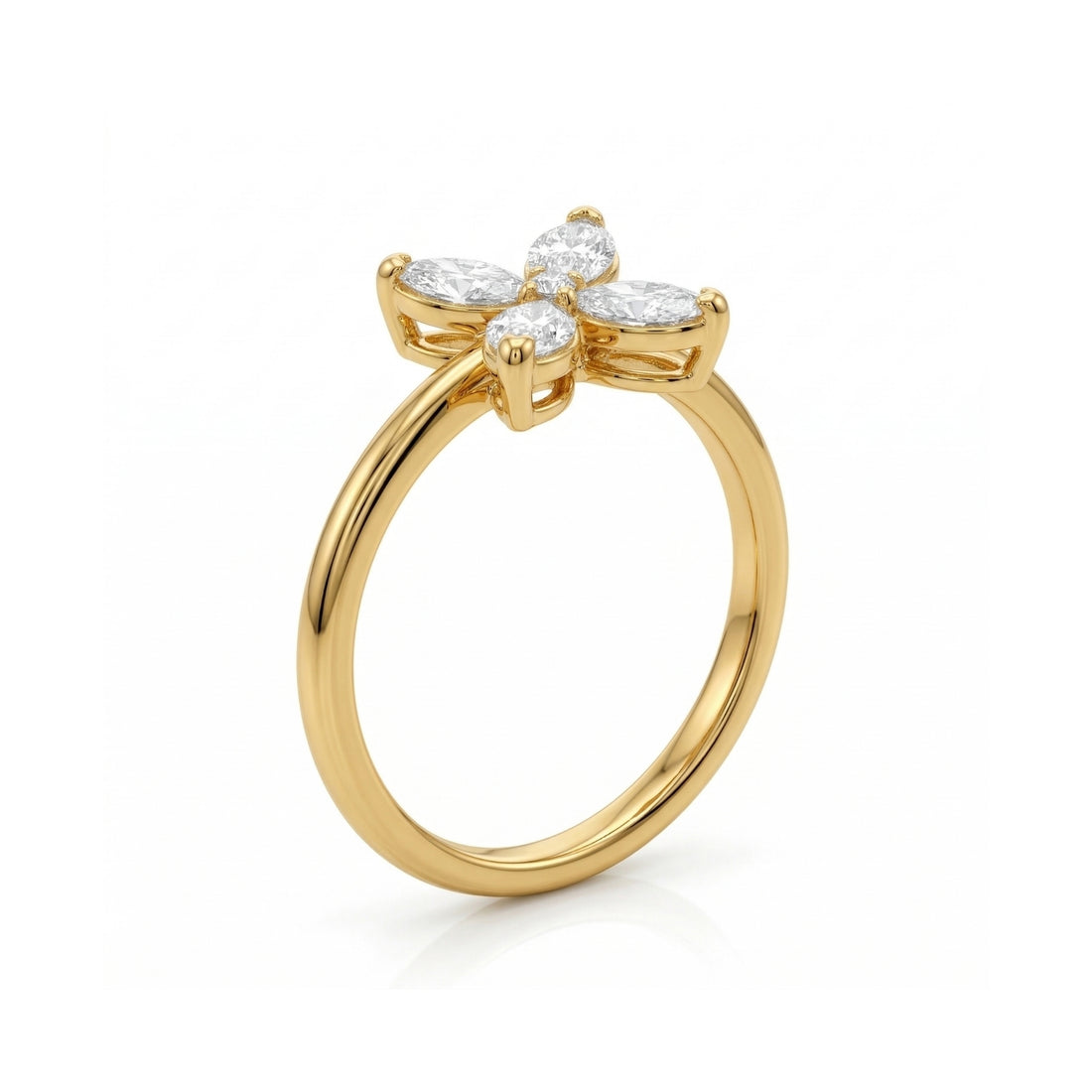 Floral Ring with Monzonite Diamond