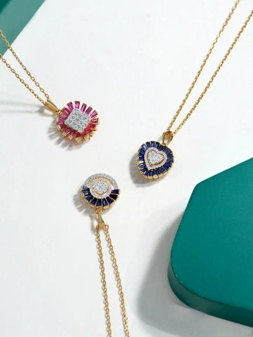 Aura Sapphire Sunburst Pendant