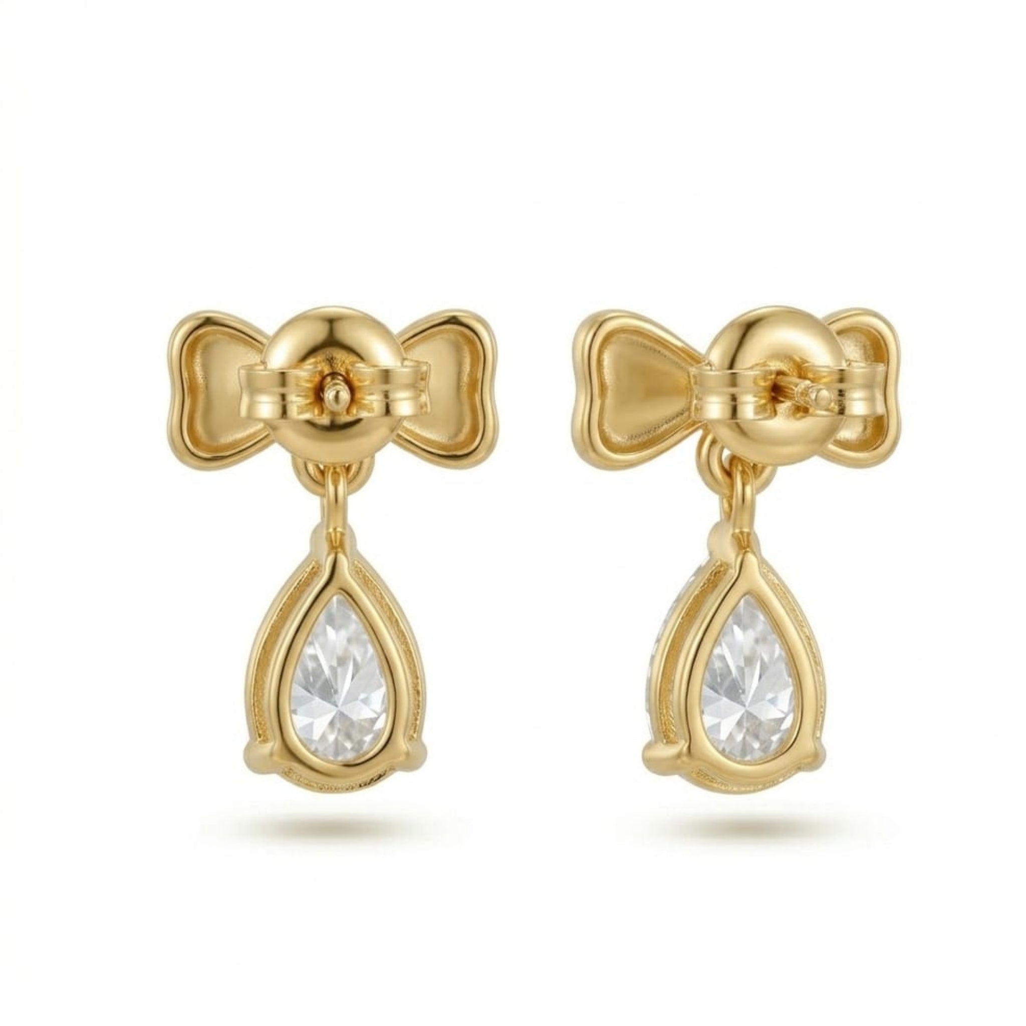 Bow Drop Earrings | Gold Plated