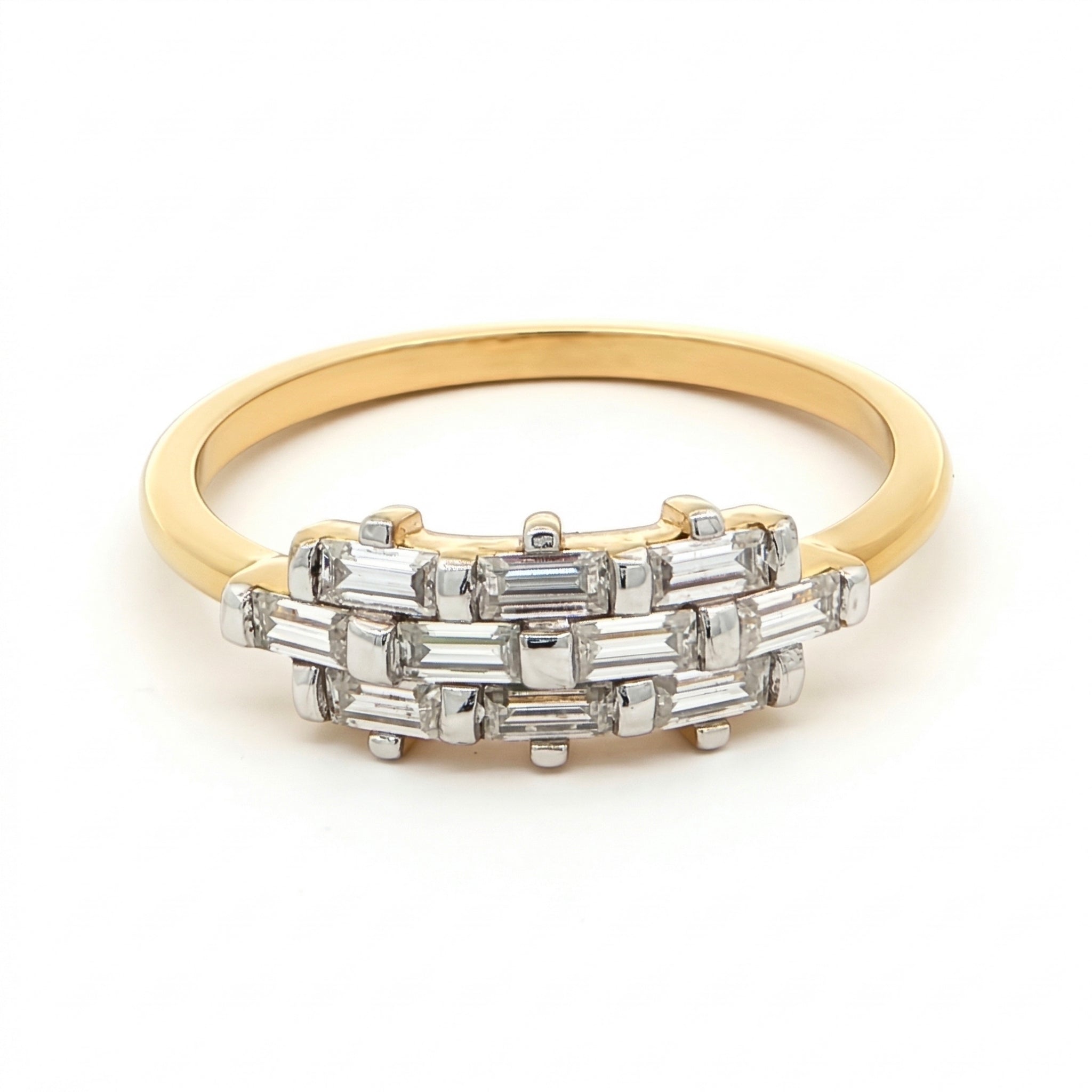 Gold Plated Baguette Diamond Ring