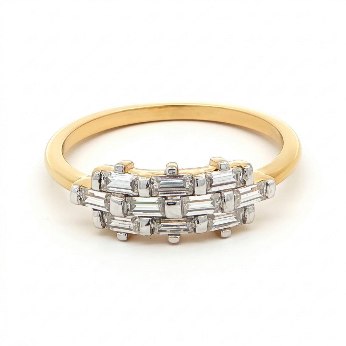 Gold Plated Baguette Diamond Ring