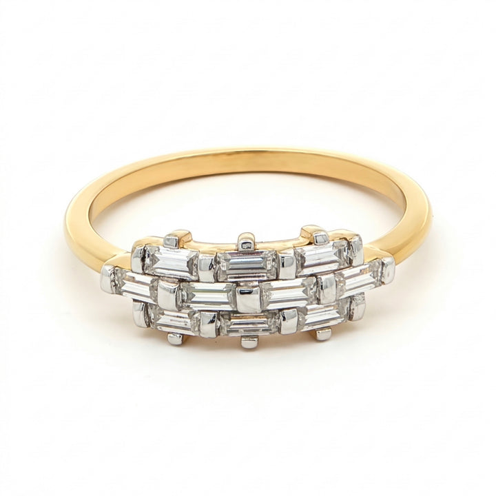 Gold Plated Baguette Diamond Ring