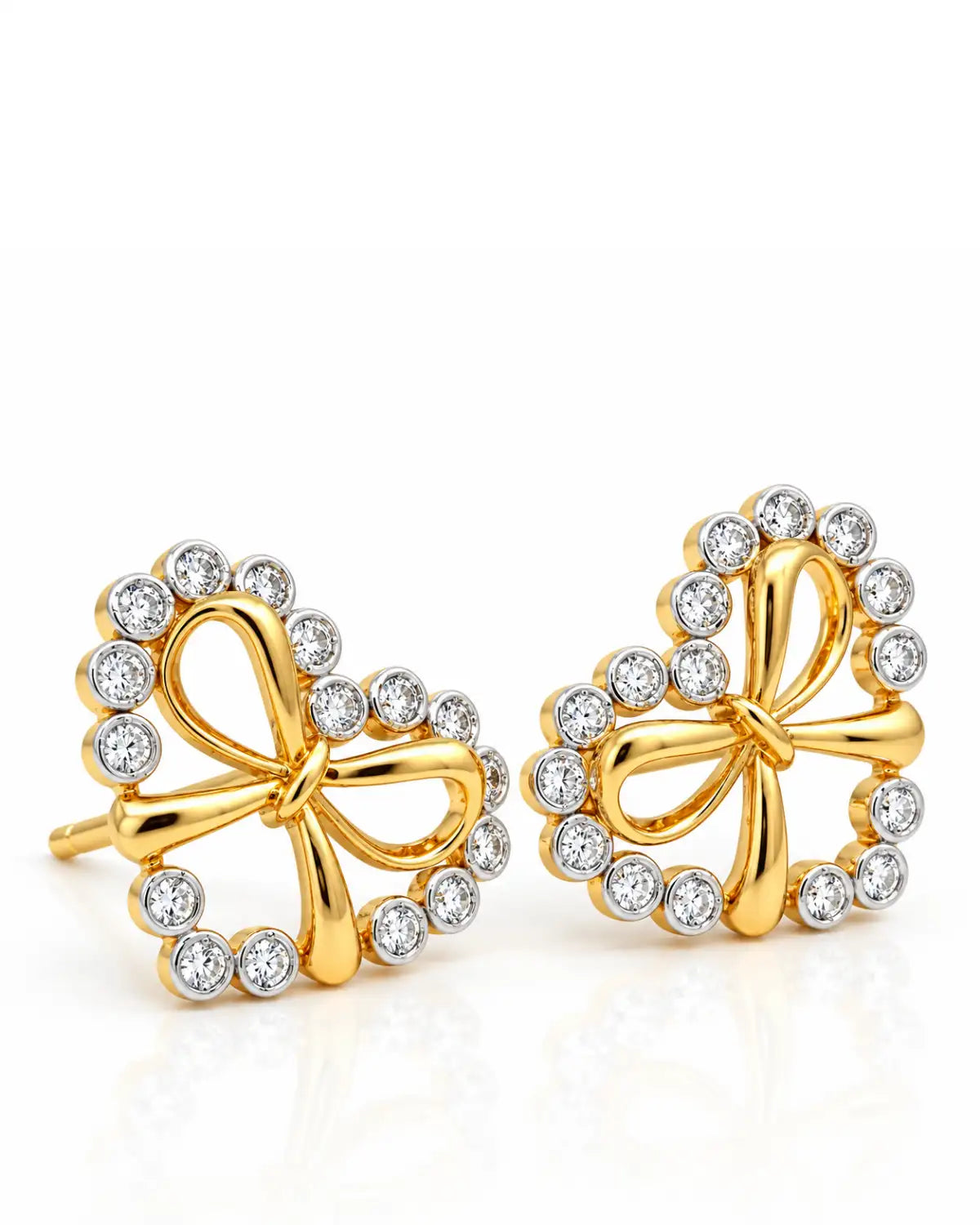 Bow Heart Stud Earrings