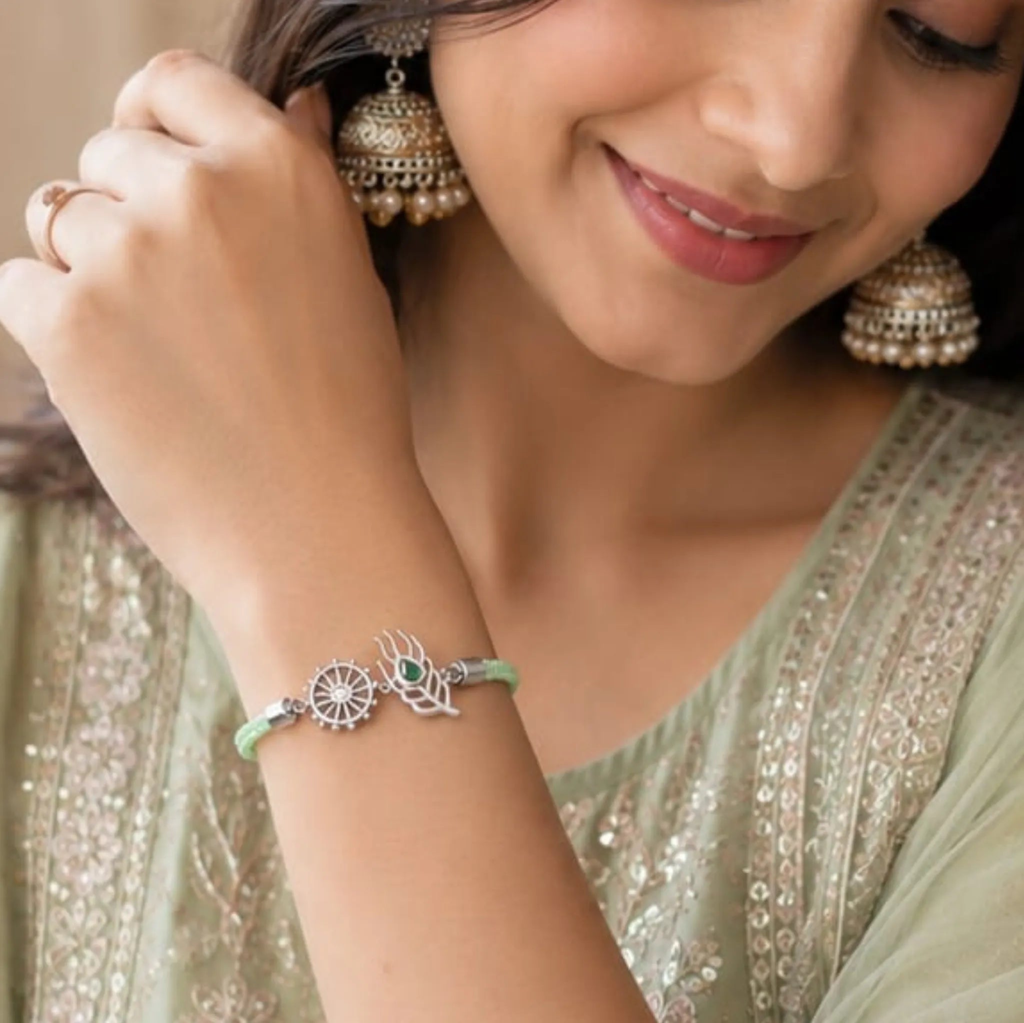 Mayur Chakra Silver Rakhi